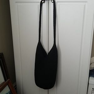 Vintage Black Macrame Hobo bag